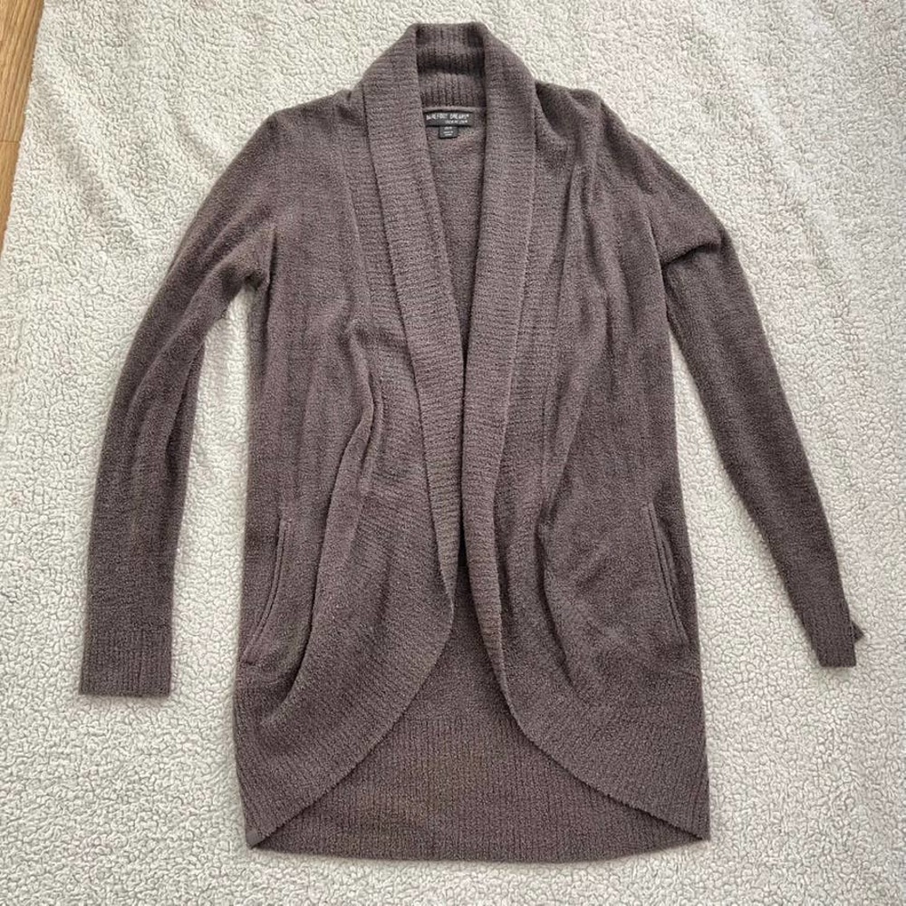Barefoot dreams CozyChic Lite Circle Cardigan in Charcoal Black Women Size XS/S - Picture 9 of 14